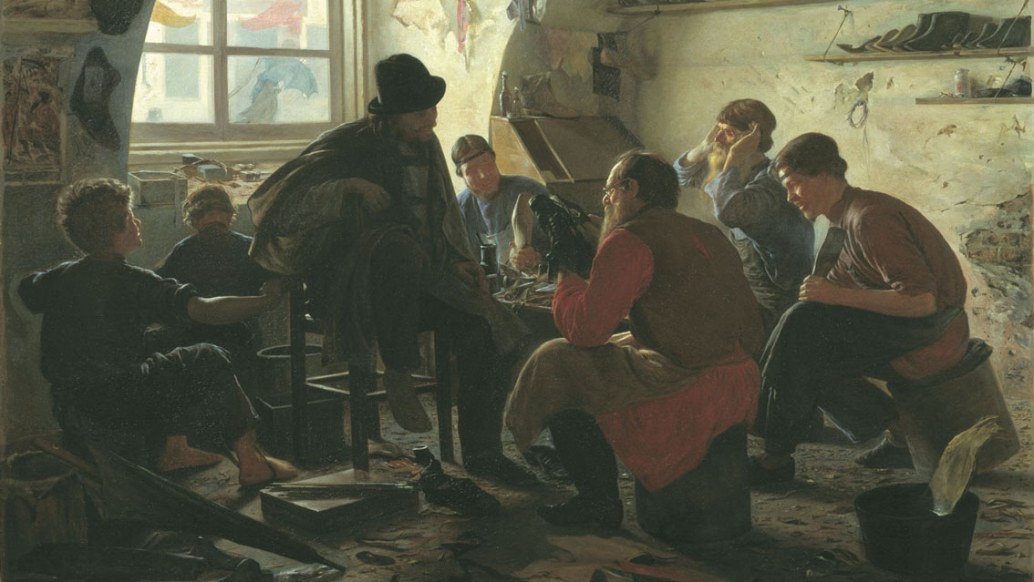 Я. С. Башилов. В мастерской сапожника. 1871