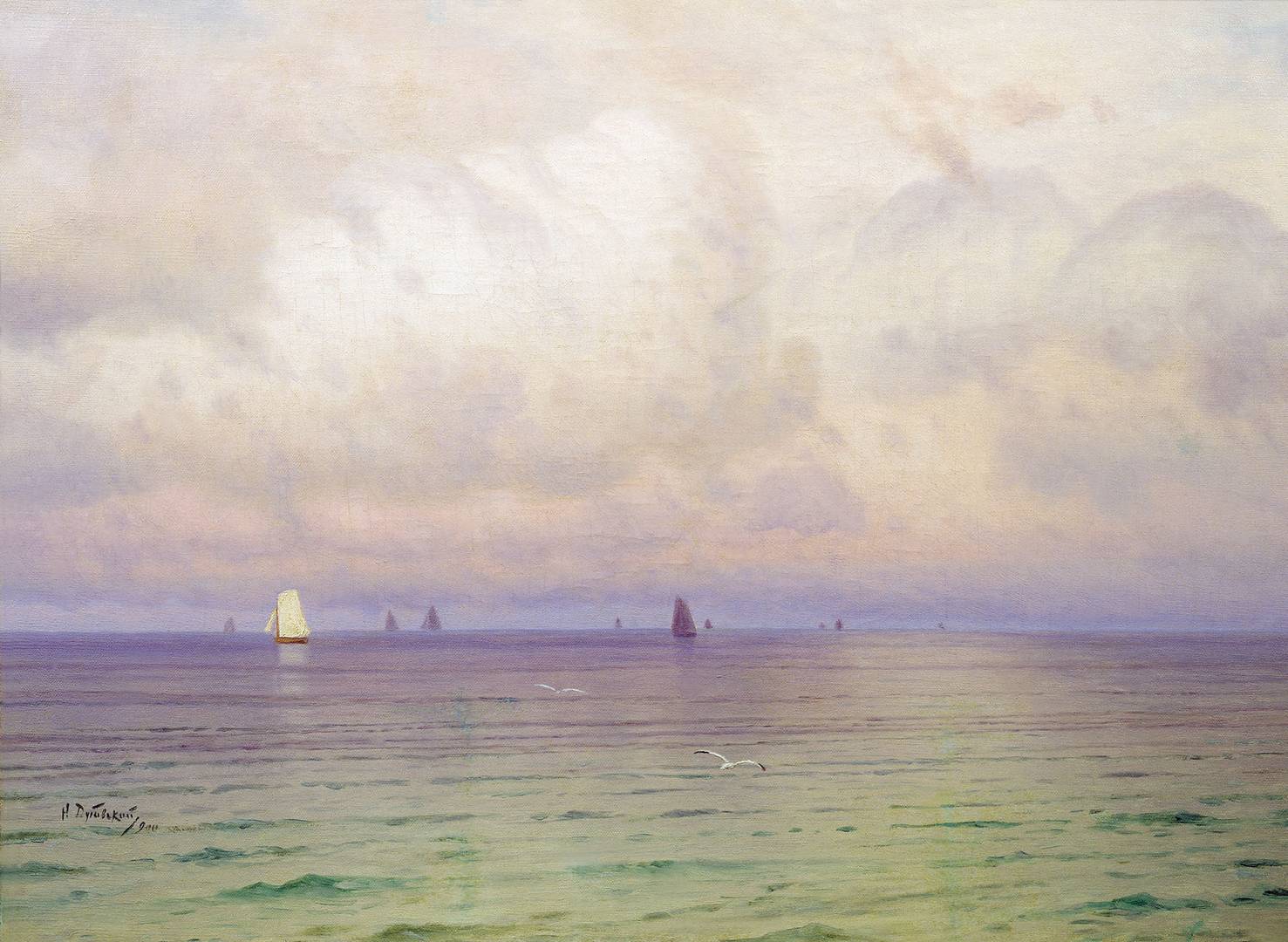 Дубовской Николай. Море. Парусники. 1900