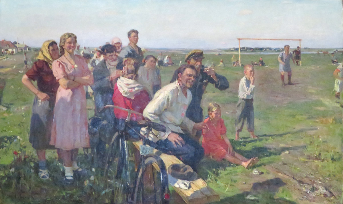 Б. М. Лавренко. На колхозном стадионе. 1952