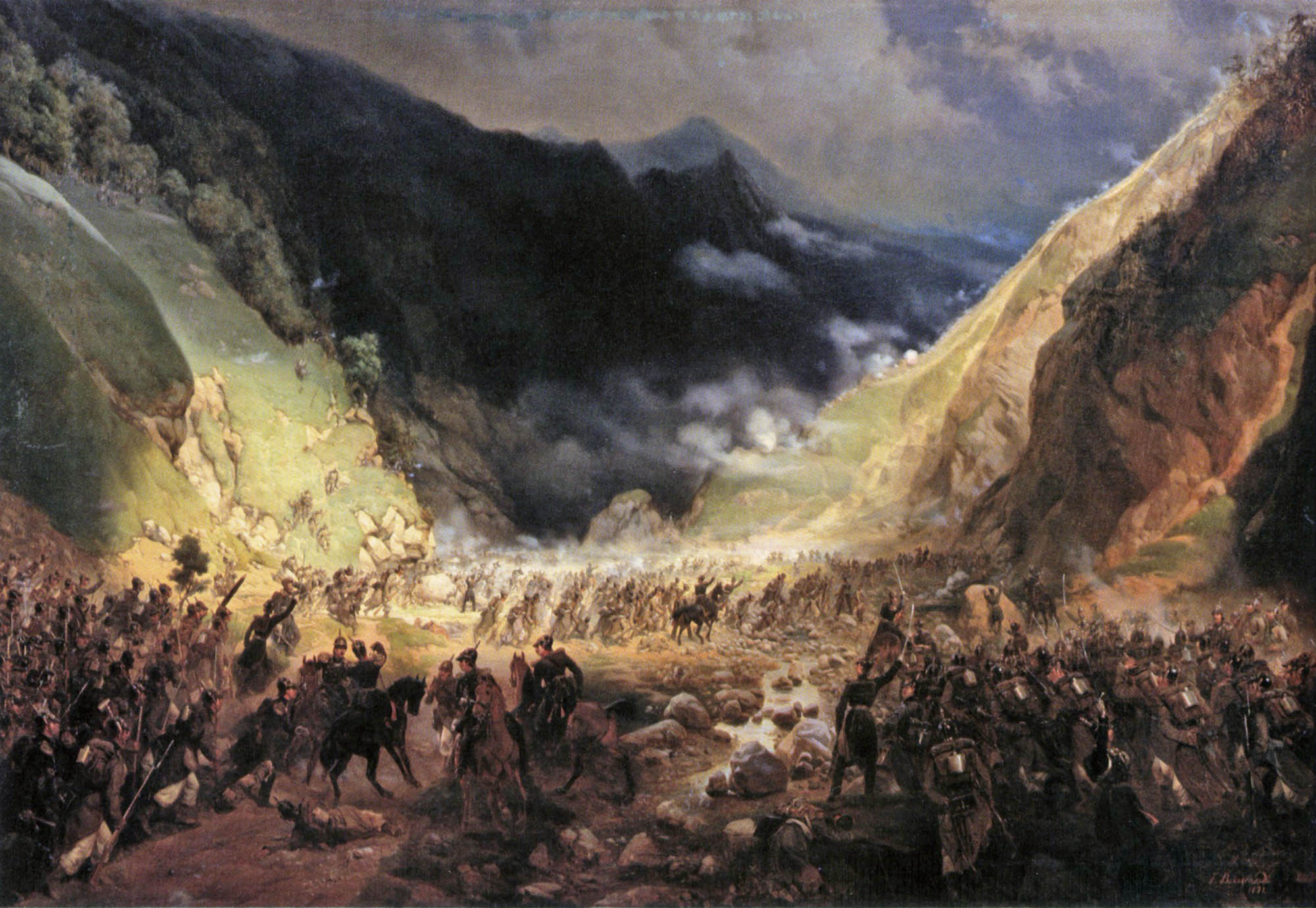 Богдан Виллевальде. Бой в Ротентурмском ущелье. 1871