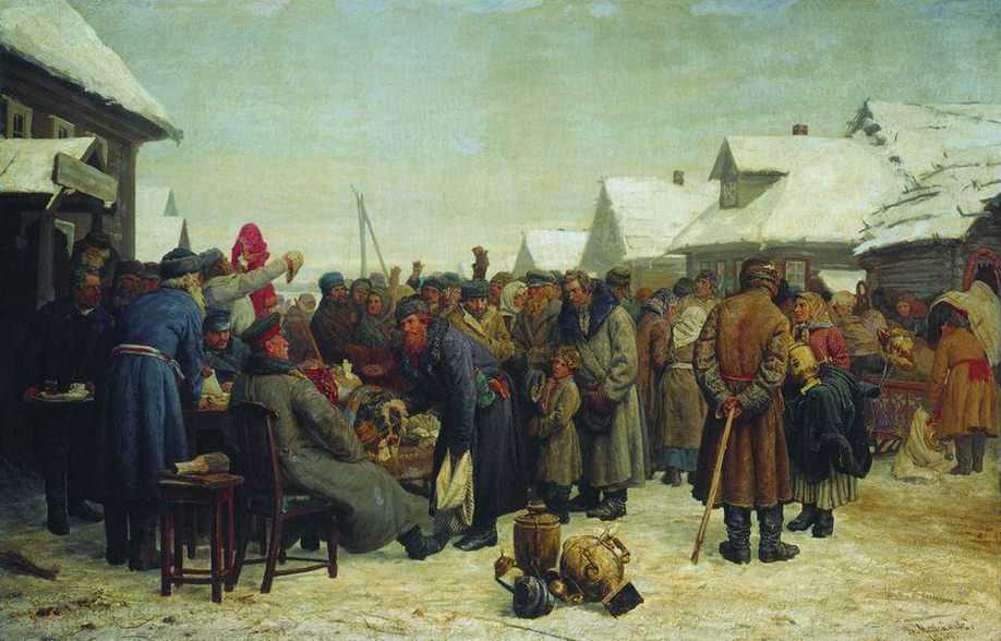 Виктор Максимов. Аукцион за недоимки. 1880-1881