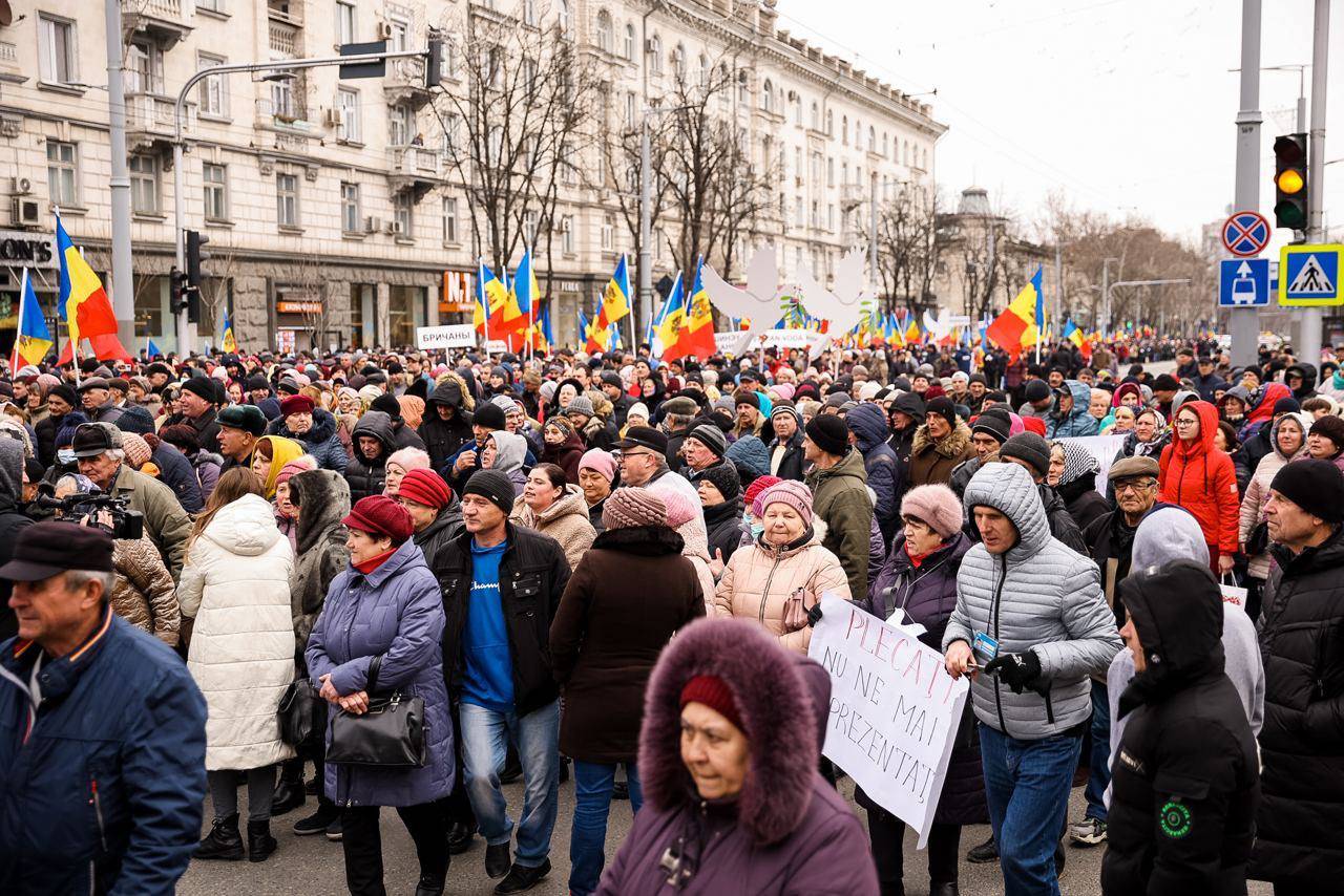 Протестный митинг в Кишиневе 28.02.2023