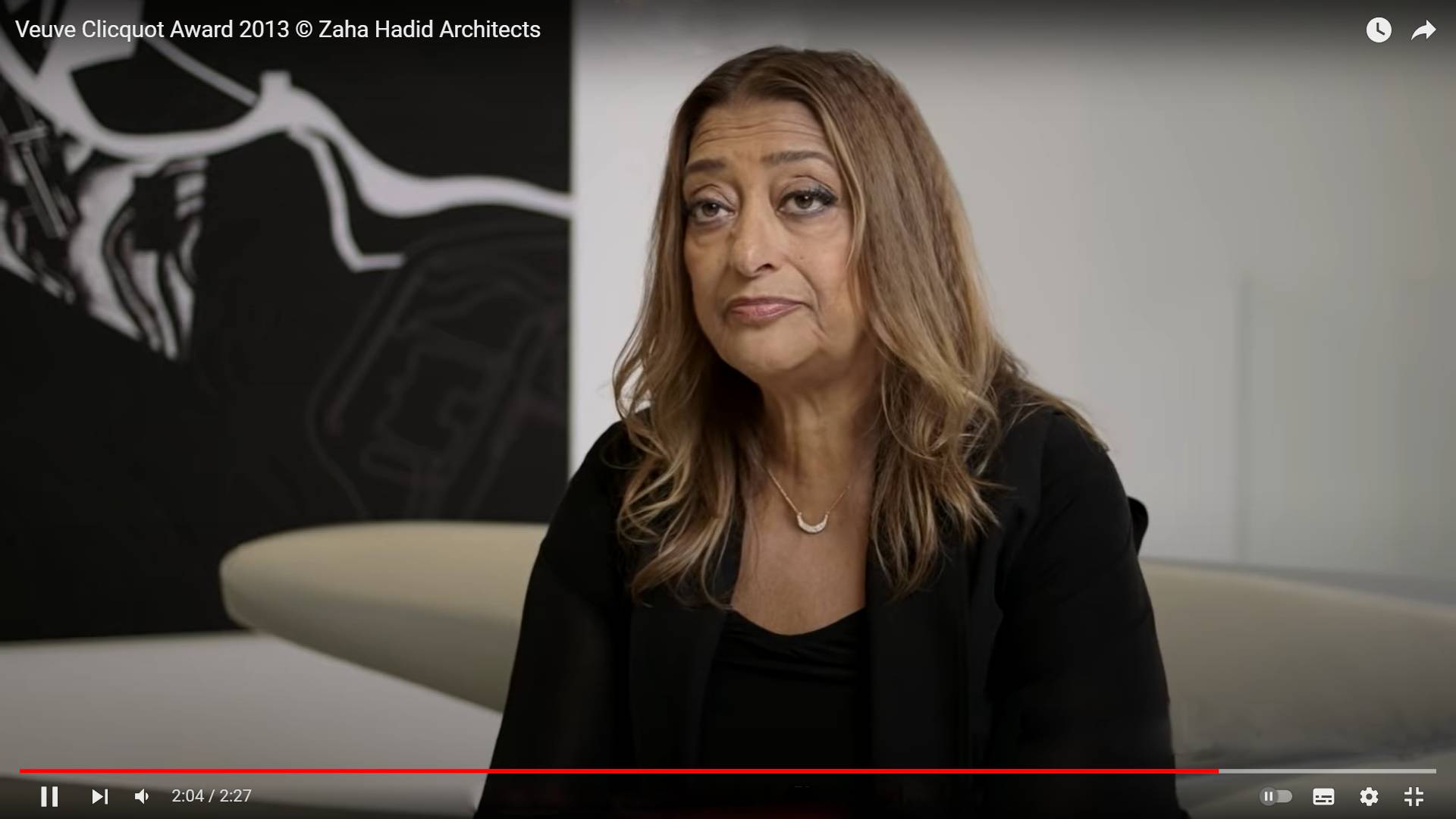 Цитата из видео Veuve Clicquot Award 2013 © Zaha Hadid Architects пользователя ZahaHadid Architects, youtube.com