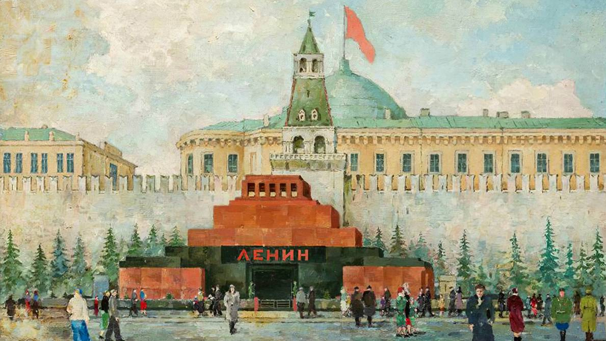 Борис Рыбченков. Мавзолей Владимира Ильича Ленина (фрагмент). 1935 год