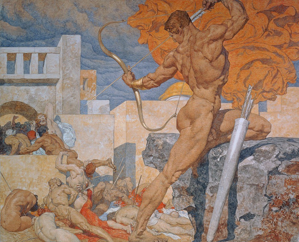 Александр Ротхауг. Аполлон, посылающий чумные стрелы. Около 1920