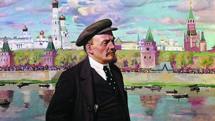 И. Бродский. В.И.Ленин на фоне Кремля. 1924 г. Фрагмент.