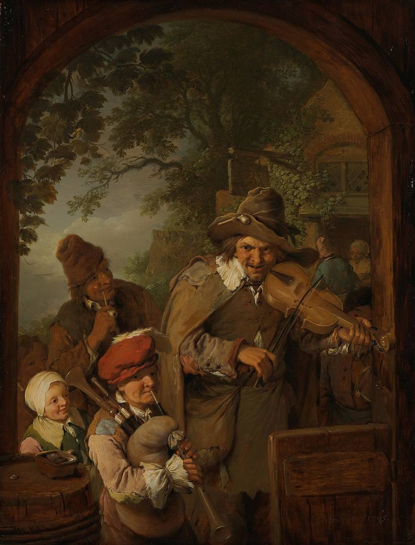 Христиан Вильгельм Эрнст Дитрих. Странствующие музыканты. 1745. Национальная галерея, Лондон