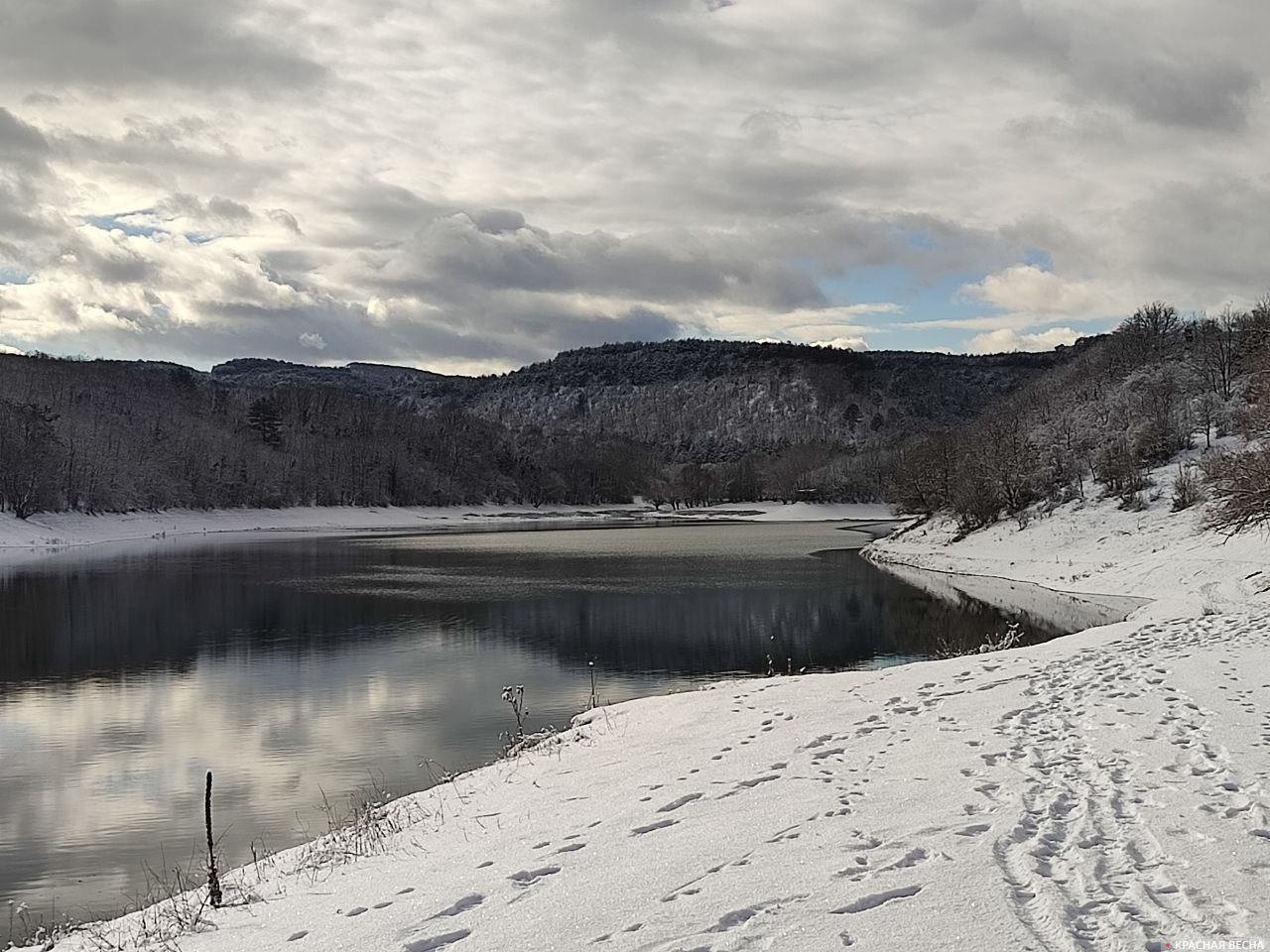 Зима в Крыму. Бельбекская долина. Новоульяновское водохранилище