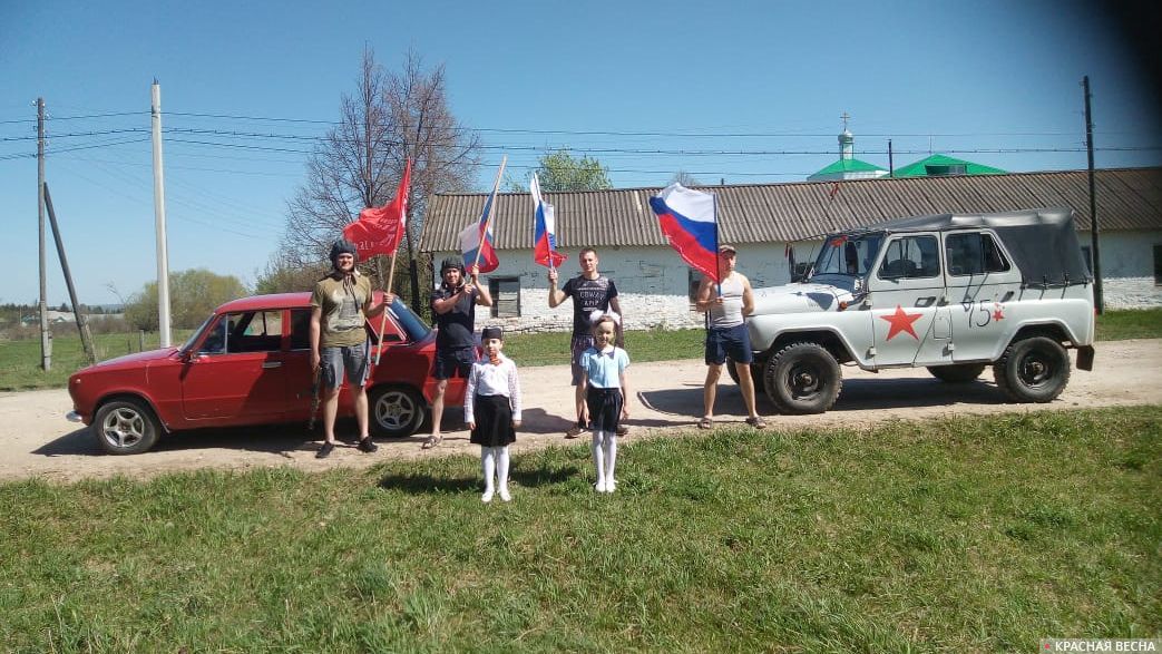 Село Рожки. Участники автопробега