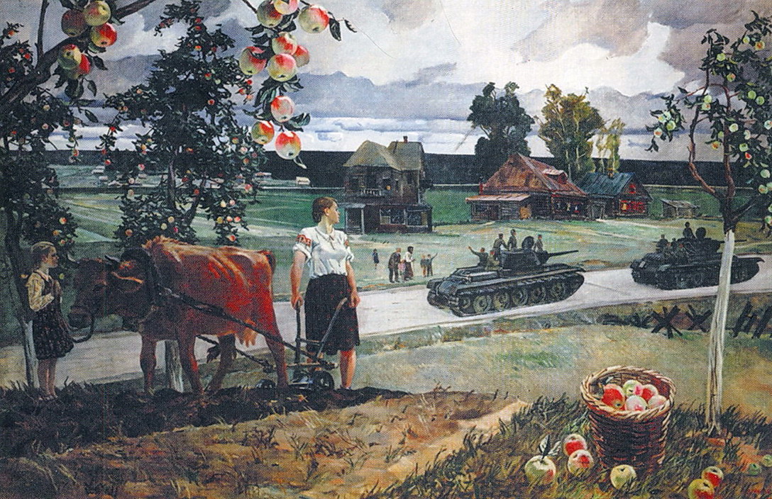 Александр Дейнека. Едут на войну. 1944.