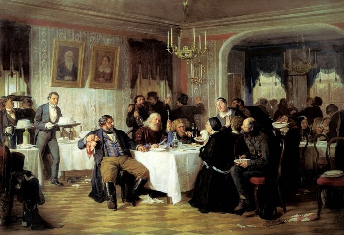 Фирс Журавлев. Купеческие поминки. 1876