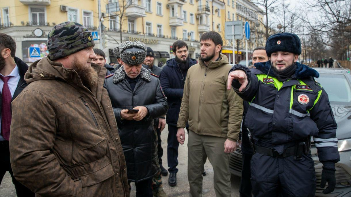 Глава Чечни Рамзан Кадыров на месте преступления