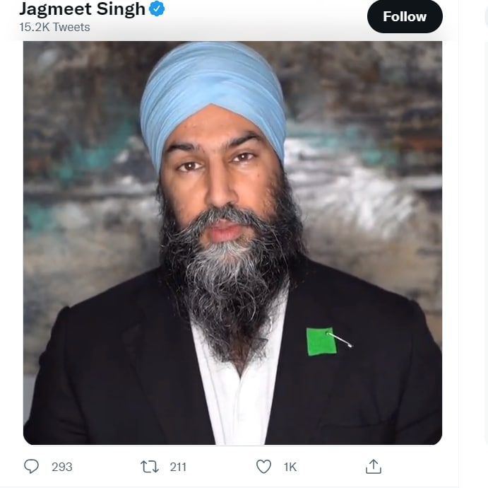 Скриншот страницы пользователя Twitter https://twitter.com/theJagmeetSingh