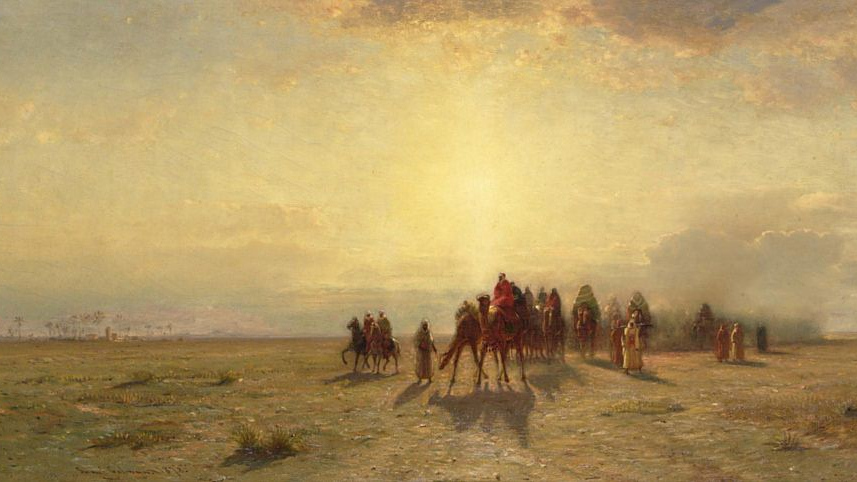 Сэмюэл Колмен. Караван в пустыне. 1878