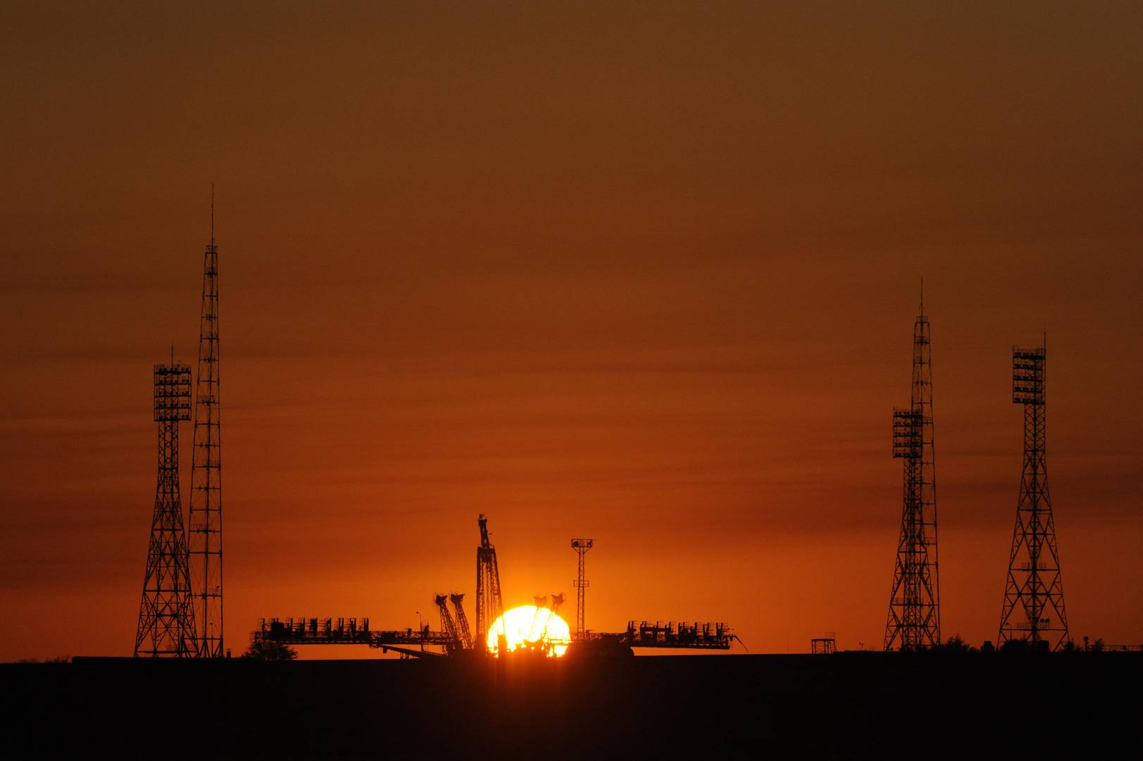 Стартовая площадка космических кораблей на космодроме «Байконур». Казахстан