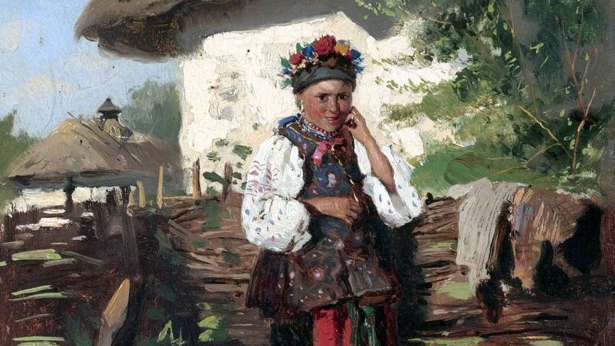 Владимир Маковский. Украинская девушка (фрагмент). 1882