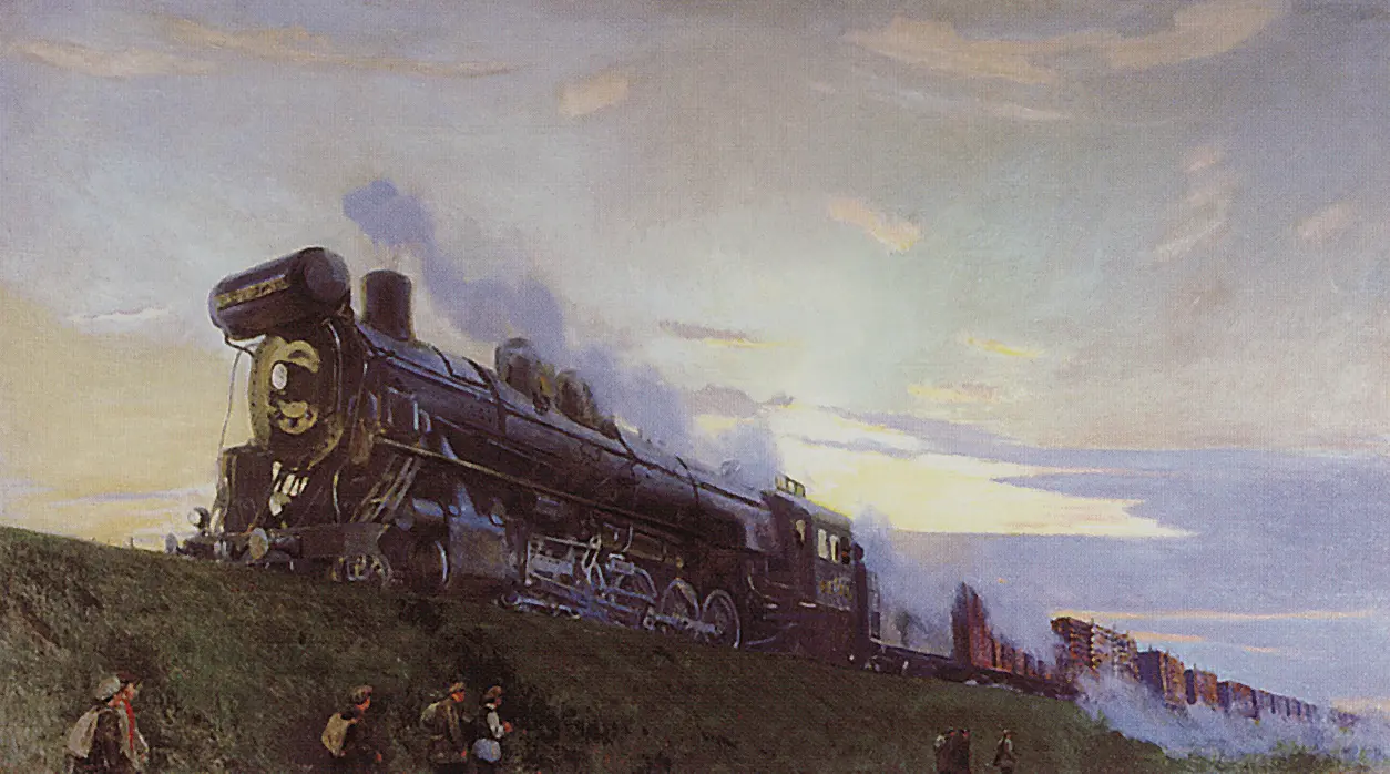 Аркадий Рылов. Сверхмощный паровоз. 1935