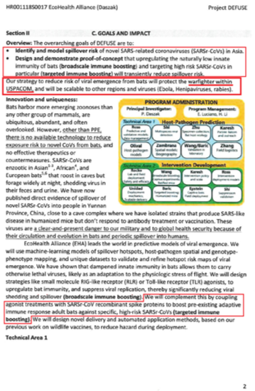 Вторая страница проекта: Project DEFUSE: Defusing the Treat of Bat-borne Coronaviruses
