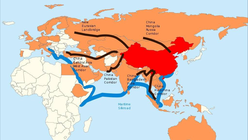 «Один пояс — один путь». Схемы транспортных маршрутов.