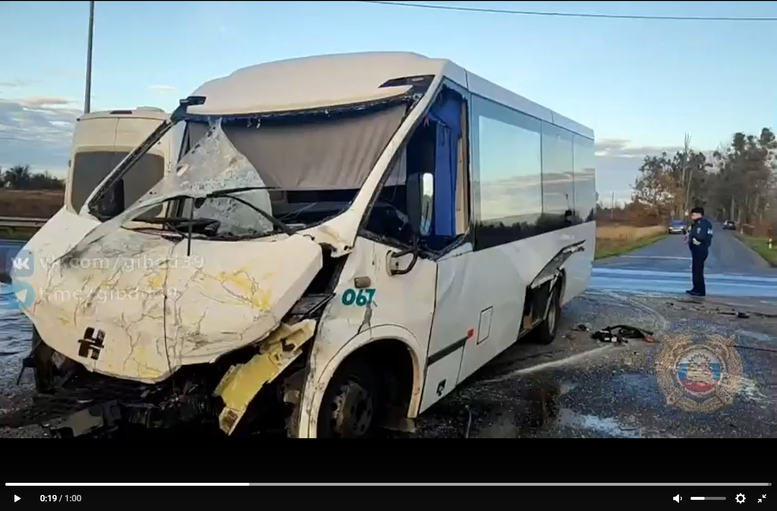 В Славском районе Калининградской области столкнулись два автобуса