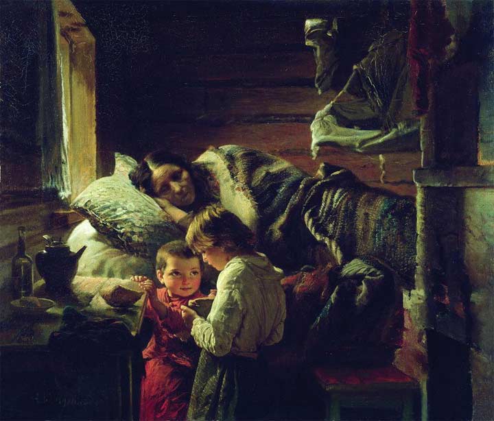 У краюшки хлеба. 1890