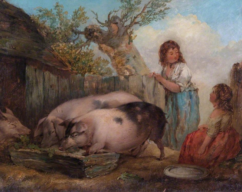 George Morland. Свиньи на ферме.