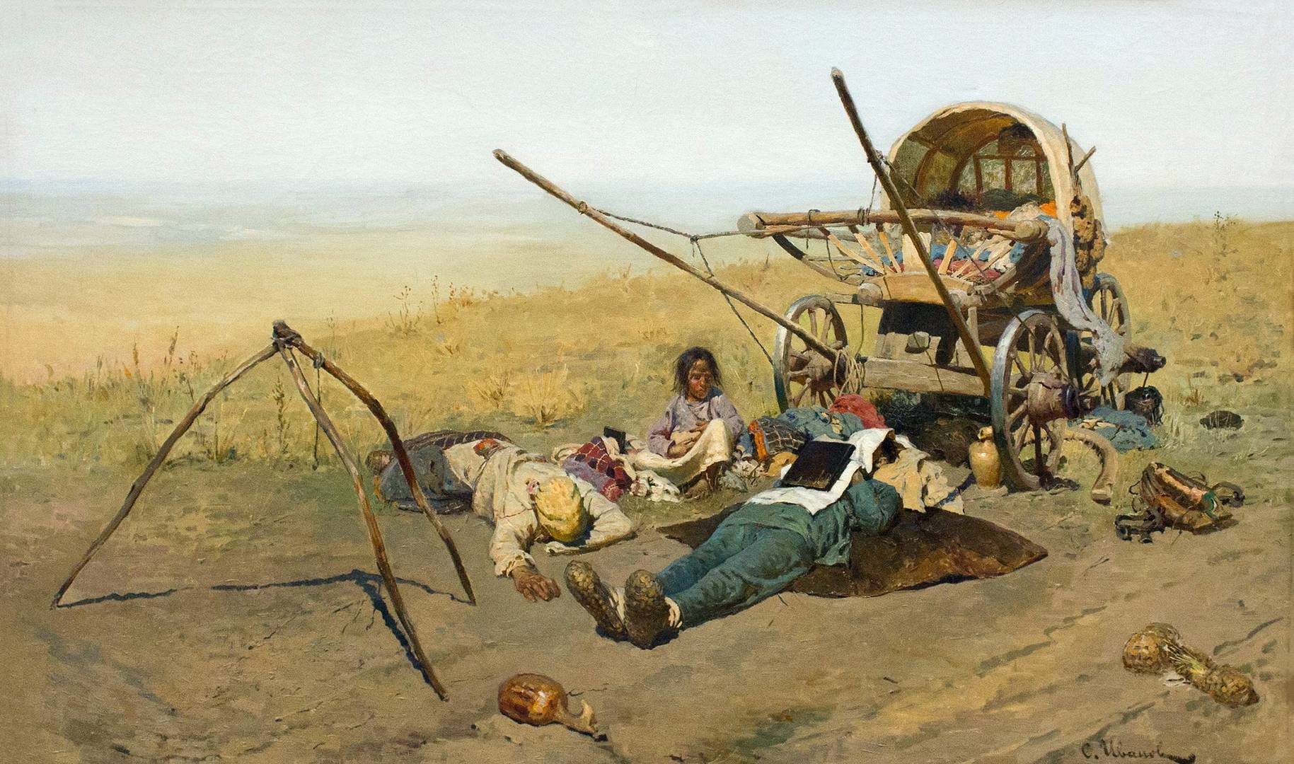 Сергей Иванов. В дороге. Смерть переселенца. 1889