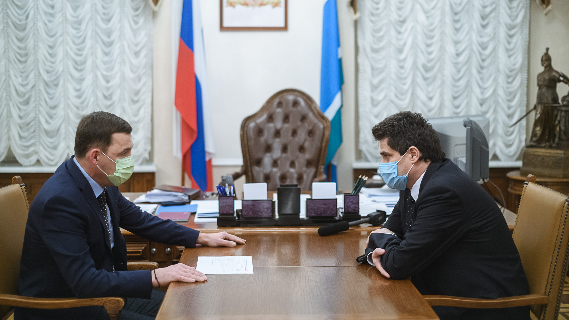 Губернатор Свердловской области Евгений Куйвашев и мэр Екатеринбурга Александр Высокинский