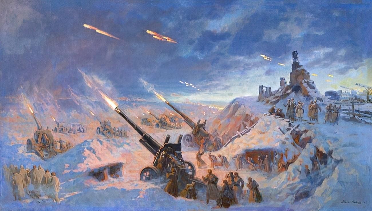 П. П. Соколов-Скаля. Артиллерия под Сталинградом. 1946
