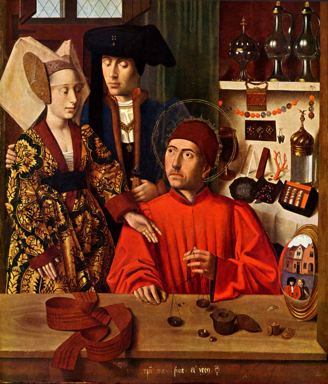 Святой Элигий в мастерской. Петрус Кристус, детали картины 1449