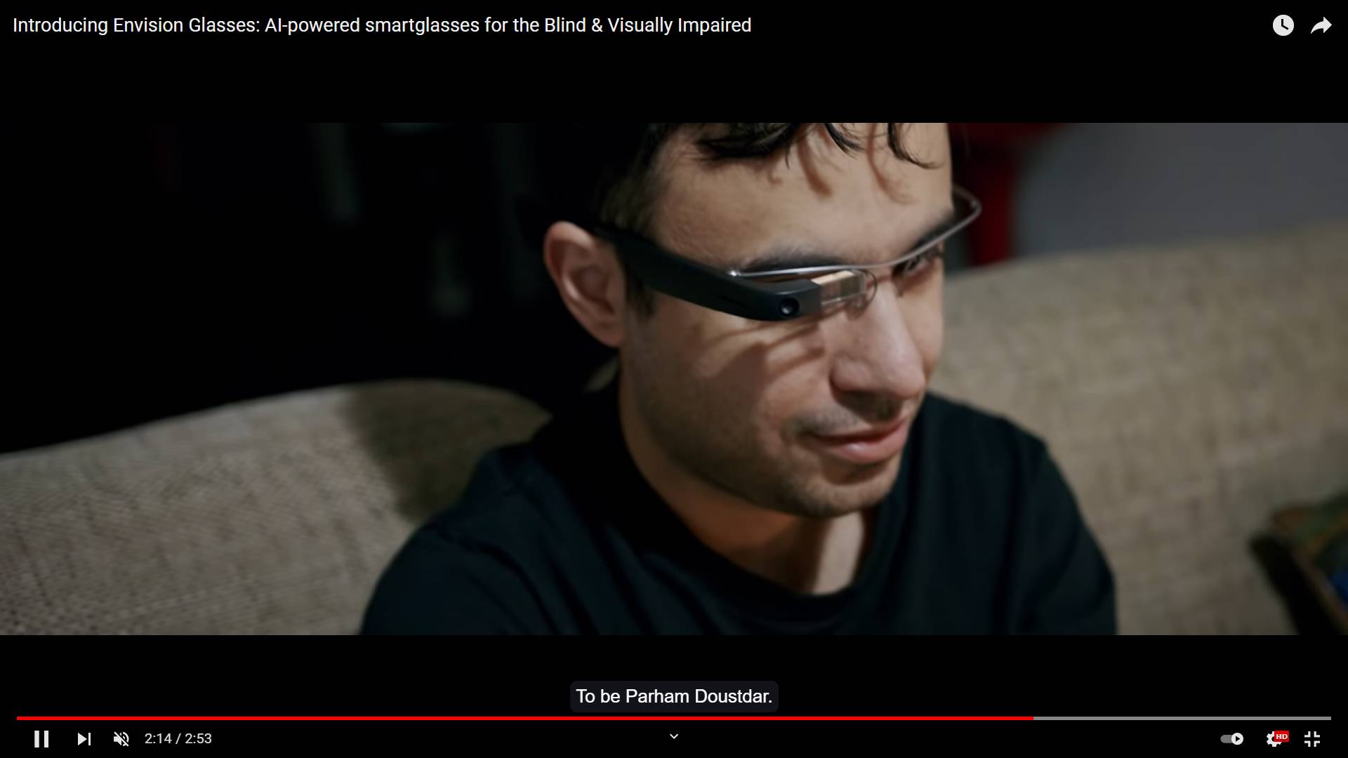 Цитата из видео youtube.com: Envision Glasses Review. The Blind Life. 2022