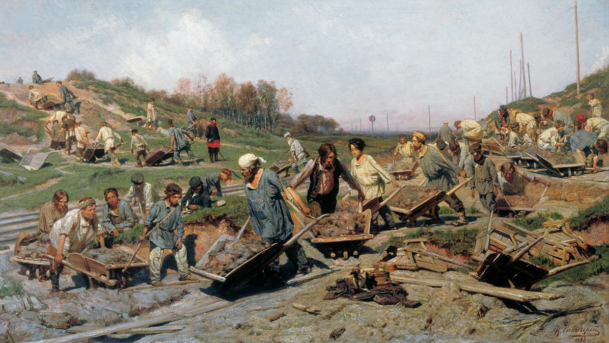 К. А. Савицкий. Ремонтные работы на железной дороге. 1874