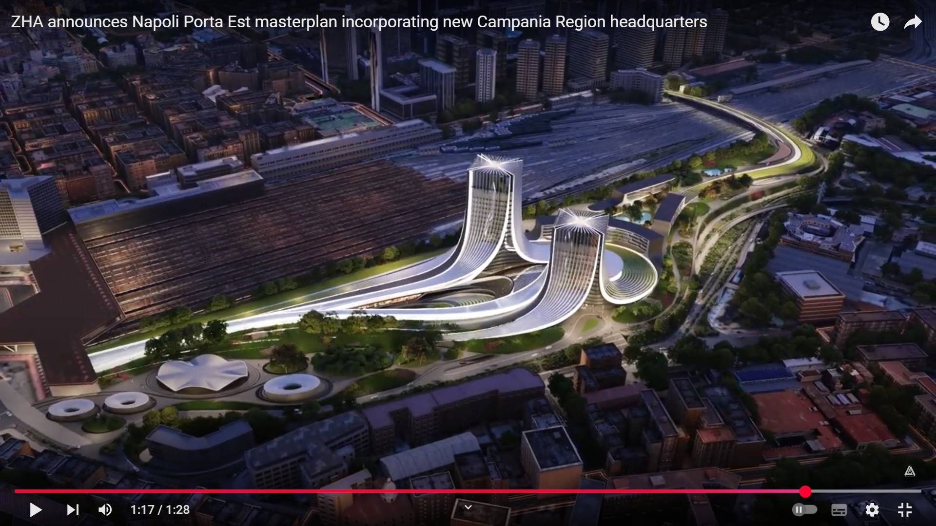 Цитата из видео ZHA announces Napoli Porta Est masterplan incorporating new Campania Region headquarters пользователя Amazing Architecture, youtube.com