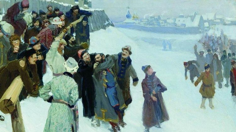 Кулачный бой на Москва-реке. 1897