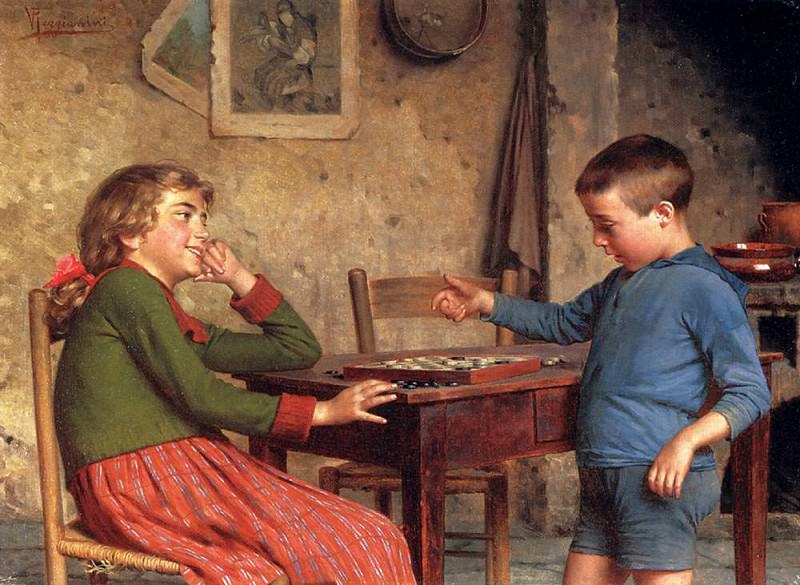 Витторио Реджианини. Игроки в шашки