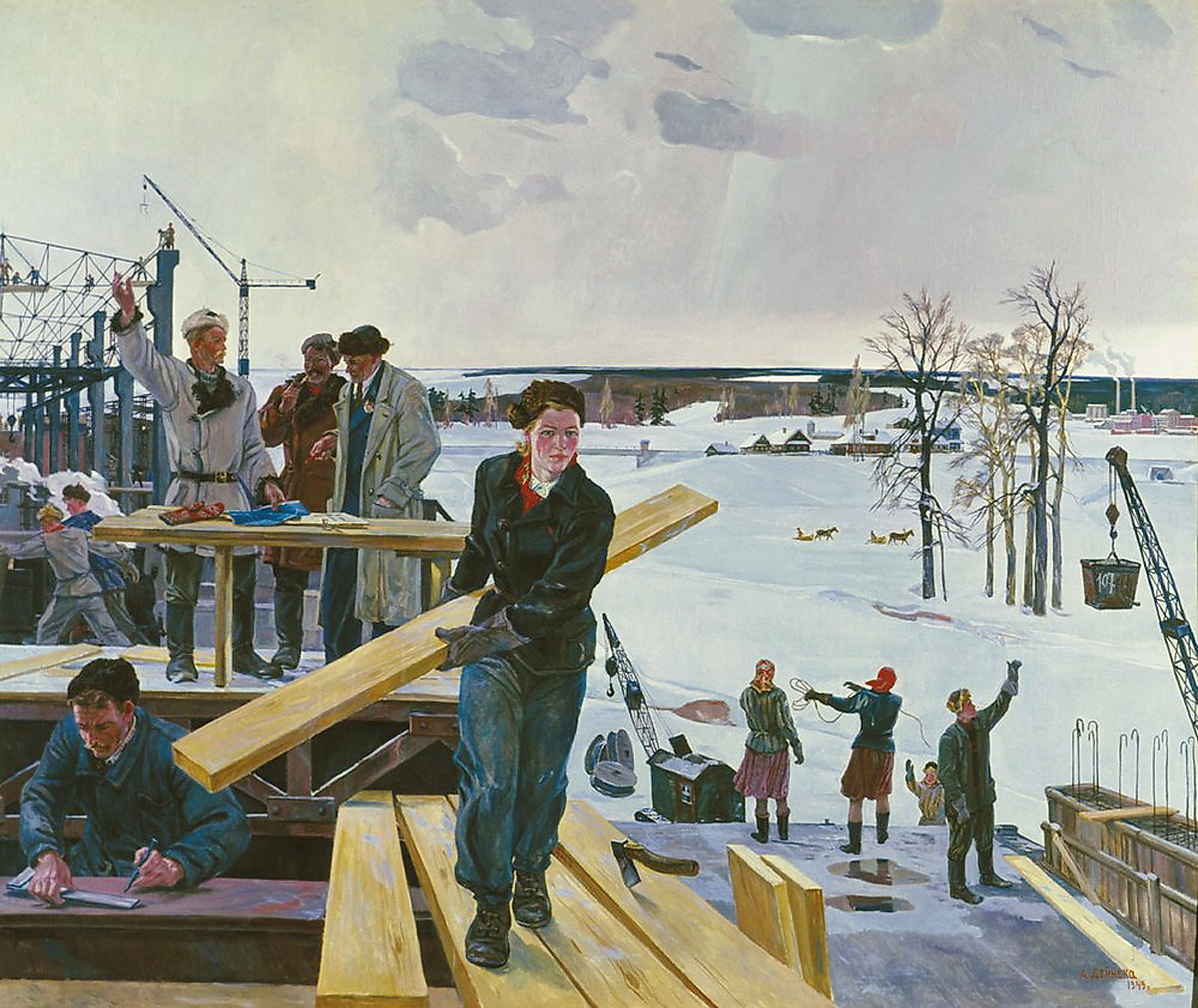 Александр Дейнека. На просторах подмосковных строек. 1949