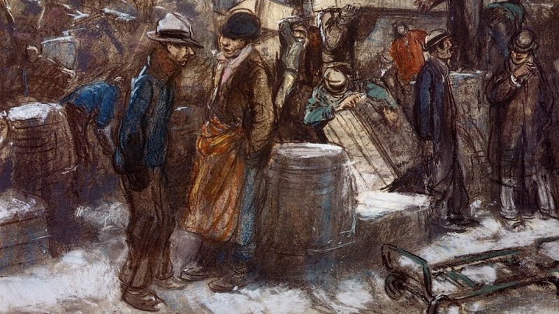 Эверетт Шинн. Доки Нью-Йорка. 1901