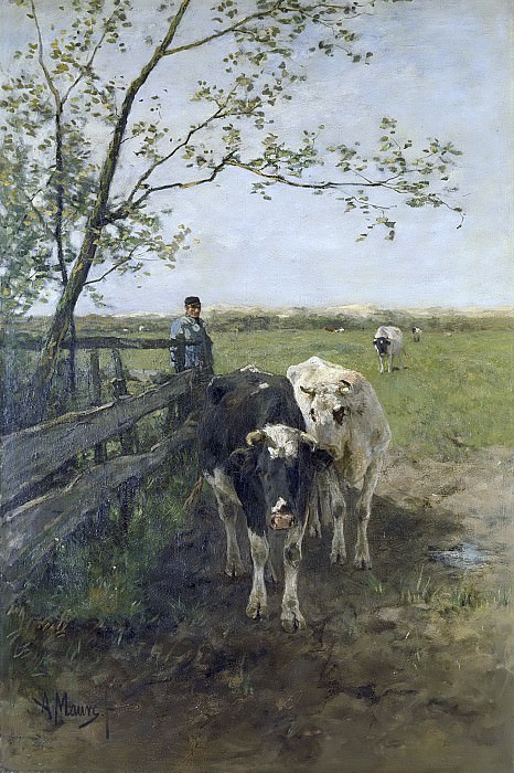 Антон Мауве. Поворот дороги молока. 1870-1888