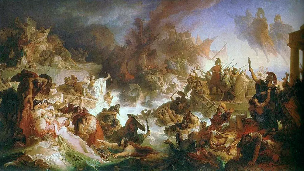 Вильгельм фон Каульбах. Битва при Саламине. 1868