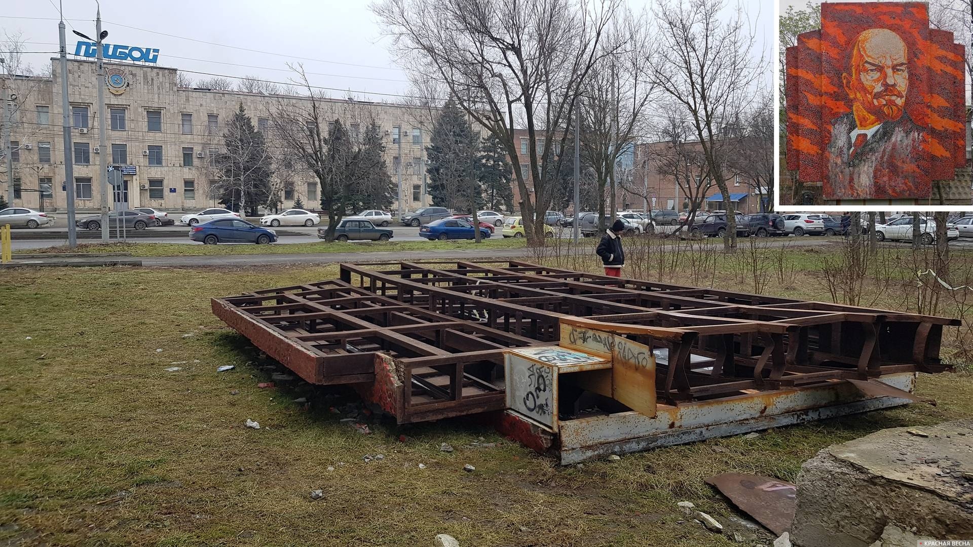 Состояние панно с портретом В. И. Ленина в Таганроге на дату 02.02.2024