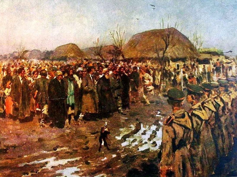 Сергей Иванов. Бунт в деревне (фрагмент). 1889