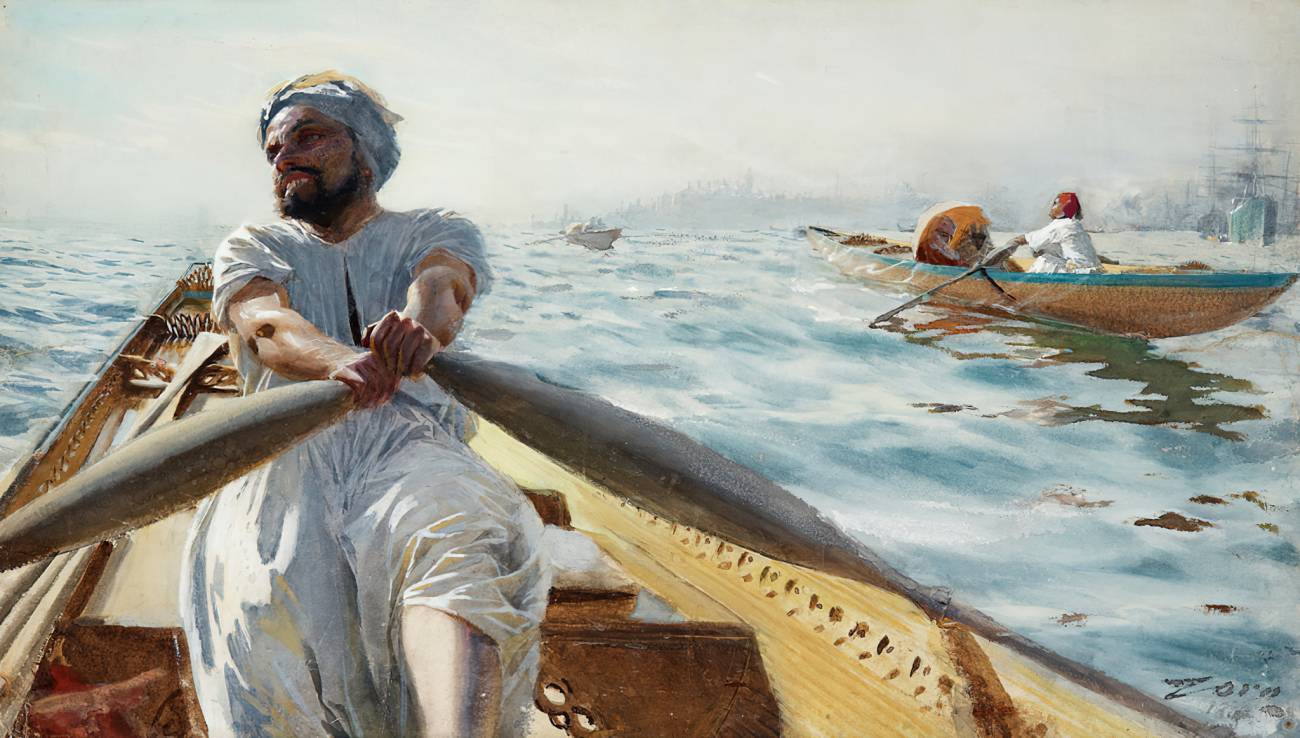 Андерс Цорн. Османский лодочник в гавани Константинополя. 1886