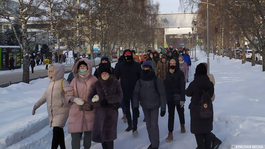 г. Новосибирск. Массовое шествие «за Навального»