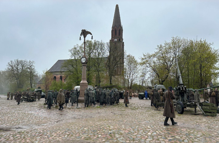 Съемки фильма «Василий Тёркин» в поселке Ясное Славского муниципального округа Калининградской области