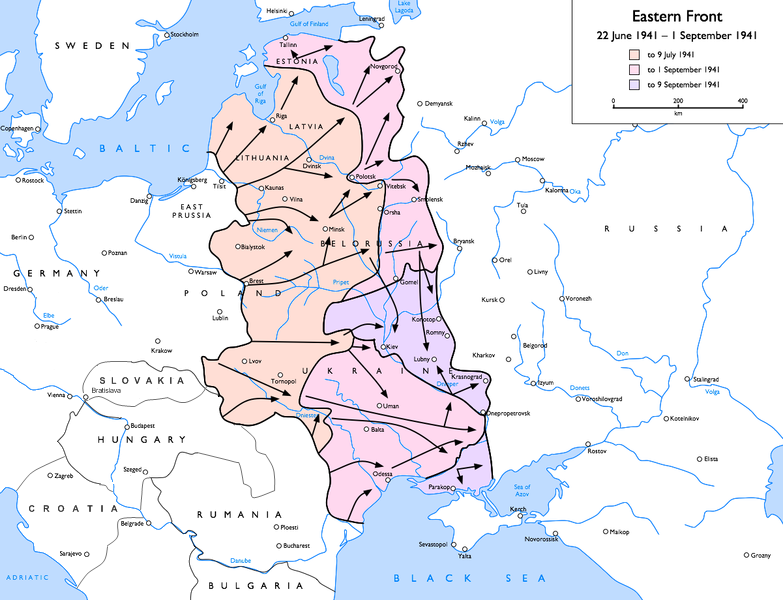 Боевые действия с 22 июня по 1 сентября 1941