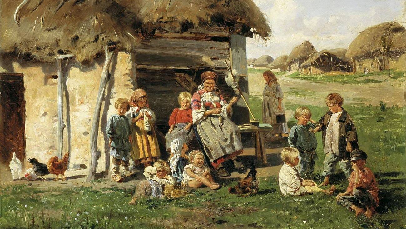 Маковский Владимир. Крестьянские дети. 1890 год