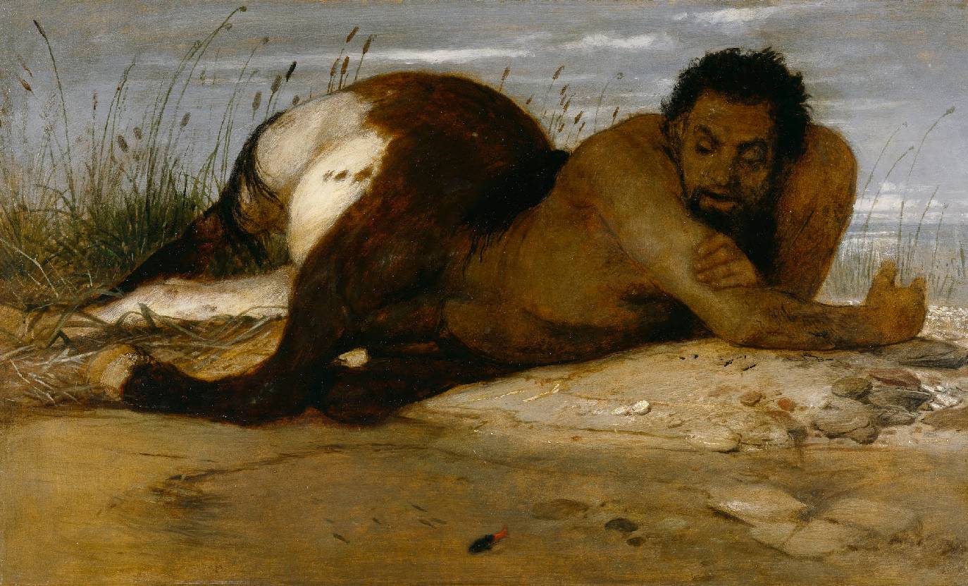 Арнольд Бёклин. Кентавр наблюдает за рыбой. 1878