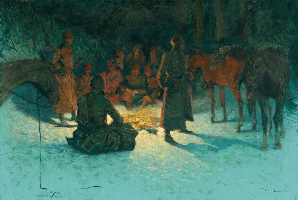 Фредерик Ремингтон. Привал в дикой местности. 1905