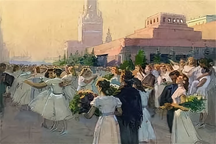 Игорь Рубинский. Школьный бал на Красной площади. 1954