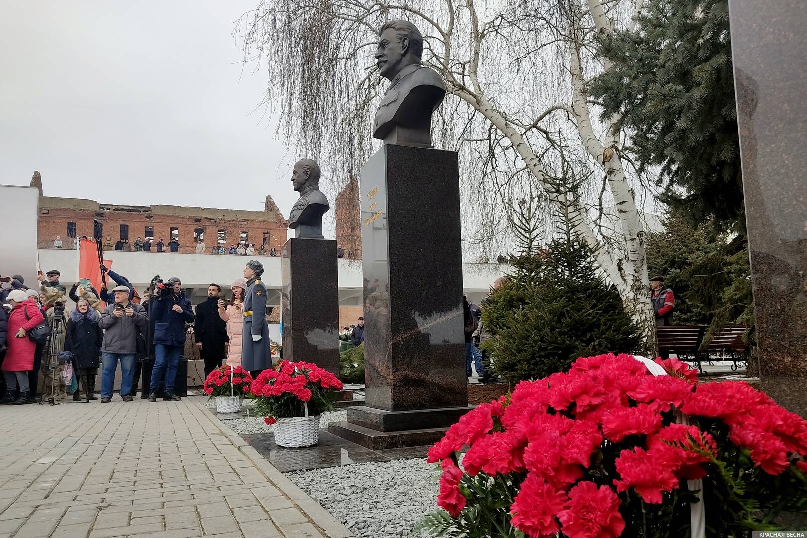 Торжественная церемония открытия бюстов Сталина, Жукова, Василевского. 1 февраля 2023